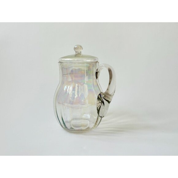Vintage Other - Midcentury Modern Vintage Iridescent Glass Large Pitcher w/ Top